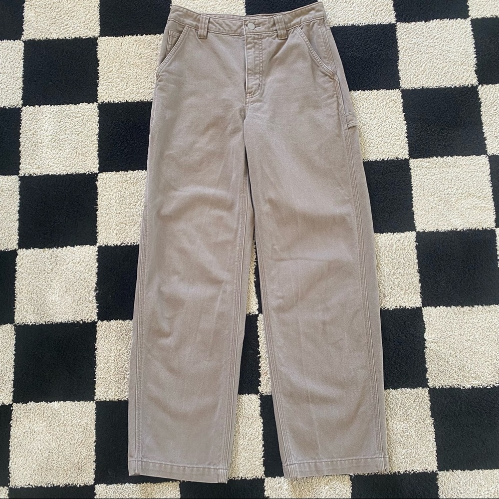 Aritzia TNA taupe carpenter pants - size 2
